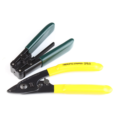 Image of AUA 9 In 1 Fiber Optic FTTH Tool Kit with Fiber Cleaver Optical Power Meter 5km Visual Fault Locator