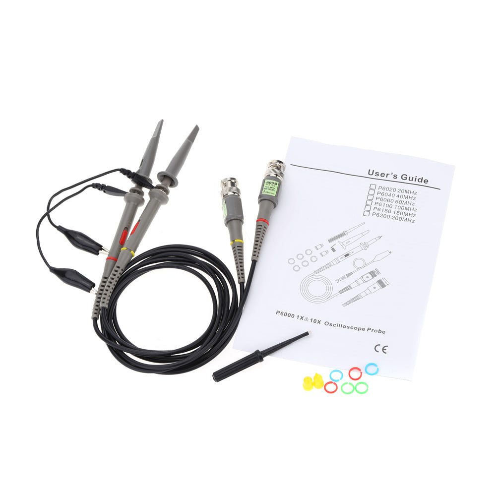 P6100 2Pcs High Precision kit Oscilloscope Probe 1X 10X 100MHz