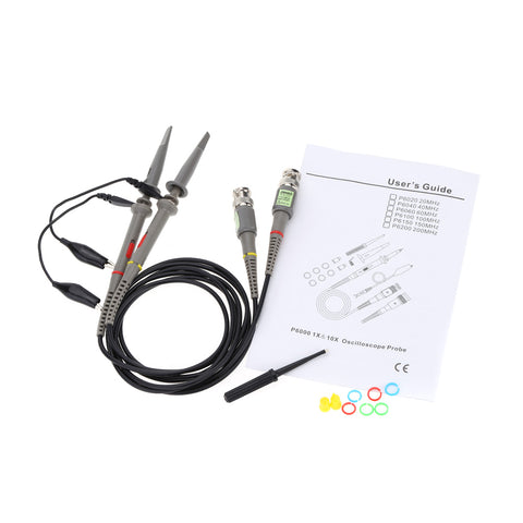 Image of P6100 2Pcs High Precision kit Oscilloscope Probe 1X 10X 100MHz