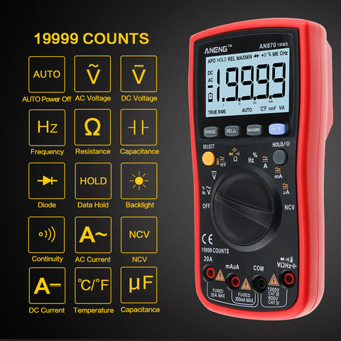 Image of AN870 Auto Range Digital Precision multimeter True-RMS 19999 COUNTS