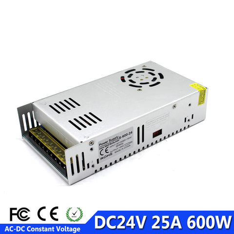 Image of DC Power Supply 24V 25A 600w Led Driver Transformer 110V 220V AC to DC24V