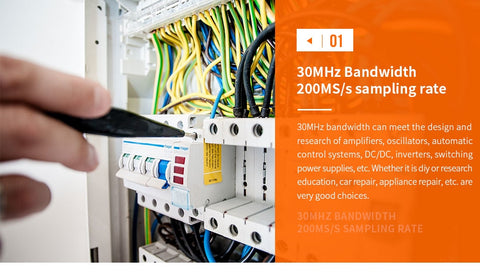 Image of DSO Handheld mini portable digital oscilloscope 30M bandwidth 200Mbps sampling rate