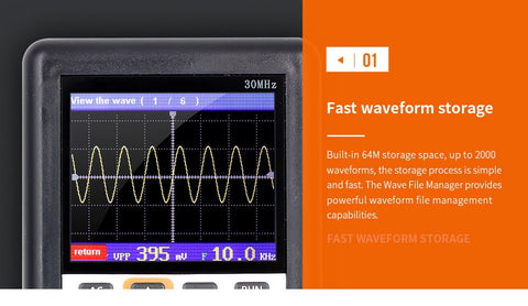 Image of DSO Handheld mini portable digital oscilloscope 30M bandwidth 200Mbps sampling rate