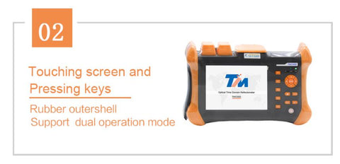 Image of Handheld OTDR TMO-300-SM-B OTDR 1310/1550nm 30/28dB,Integrated VFL, Touch Screen Optical Time Domain Reflectometer VFL